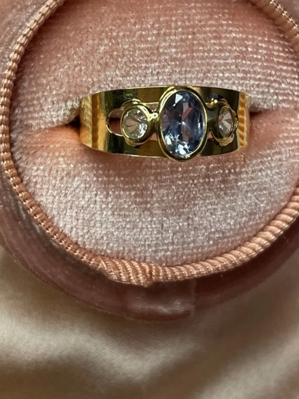 18K yellow gold aquamarine ring - Picture 3 of 8